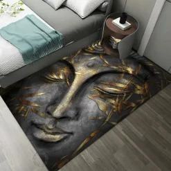 Art Buddha Boho Area Rug Non Slip Floor Mat Bedside Livingroom Bedroom Indoor Outdoor