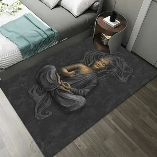 Art Buddha Boho Area Rug Non Slip Floor Mat Bedside Livingroom Bedroom Indoor Outdoor