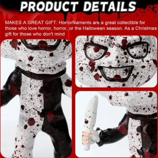 Art The Clown Figure Terrifier Statue Horror Movie Action Figures Killer Clown Bust Sculpture Terrify Merch Collectible Home Office Garden Decor