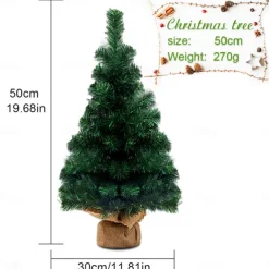 Artificial Christmas Tree, Green Christmas Tree Table Decorations for Indoor Furniture, Office, Cabinets, Fireplaces, Christmas Parties