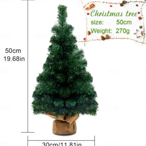 Artificial Christmas Tree, Green Christmas Tree Table Decorations for Indoor Furniture, Office, Cabinets, Fireplaces, Christmas Parties