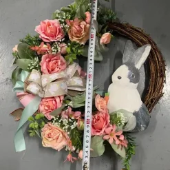 Artificial Easter Wreath Rabbit Wreath with Pastel Eggs and Mixed Twigs Spring Wreath for Front Door Bunny Wreath for Easter Decorations