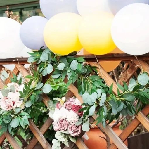 Artificial Eucalyptus Garland Plant, Faux Hanging Eucalyptus Vines Leaves Greenery, Premium Oxidation Resistance Artificial Flower, Wall Decor, Yard Decoration, Yard Supplies, Party Decor, Holiday Supplies, Holiday Arrangement, Garden Decor