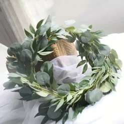 Artificial Eucalyptus Garland Plant, Faux Hanging Eucalyptus Vines Leaves Greenery, Premium Oxidation Resistance Artificial Flower, Wall Decor, Yard Decoration, Yard Supplies, Party Decor, Holiday Supplies, Holiday Arrangement, Garden Decor
