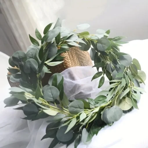 Artificial Eucalyptus Garland Plant, Faux Hanging Eucalyptus Vines Leaves Greenery, Premium Oxidation Resistance Artificial Flower, Wall Decor, Yard Decoration, Yard Supplies, Party Decor, Holiday Supplies, Holiday Arrangement, Garden Decor