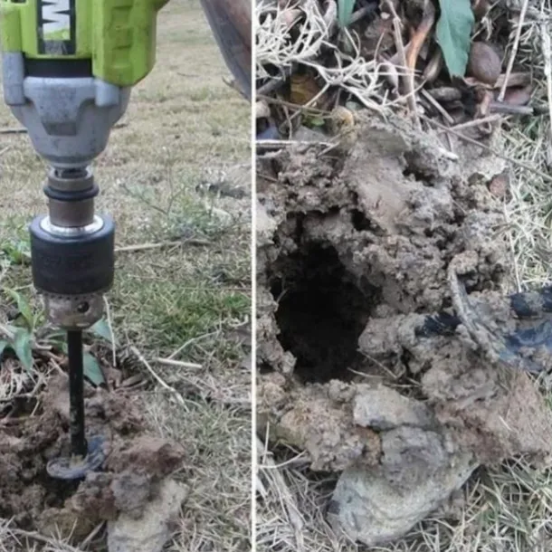 Auger Drill Bit Garden Spiral Hole Drill,Easy Planter Bulb & Bedding Plant Augers -Earth Auger Bit Post Or Umbrella Hole Digger For 3/8" Hex Drive Drill