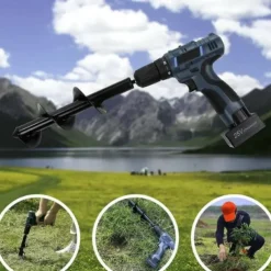 Auger Drill Bit Garden Spiral Hole Drill,Easy Planter Bulb & Bedding Plant Augers -Earth Auger Bit Post Or Umbrella Hole Digger For 3/8