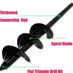Auger Drill Bit Garden Spiral Hole Drill,Easy Planter Bulb & Bedding Plant Augers -Earth Auger Bit Post Or Umbrella Hole Digger For 3/8