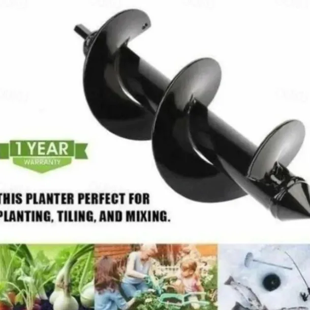 Auger Drill Bit Garden Spiral Hole Drill,Easy Planter Bulb & Bedding Plant Augers -Earth Auger Bit Post Or Umbrella Hole Digger For 3/8" Hex Drive Drill