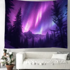 Aurora Northern Lights Hanging Tapestry Wall Art Large Tapestry Mural Decor Photograph Backdrop Blanket Curtain Home Bedroom Living Room Decoration