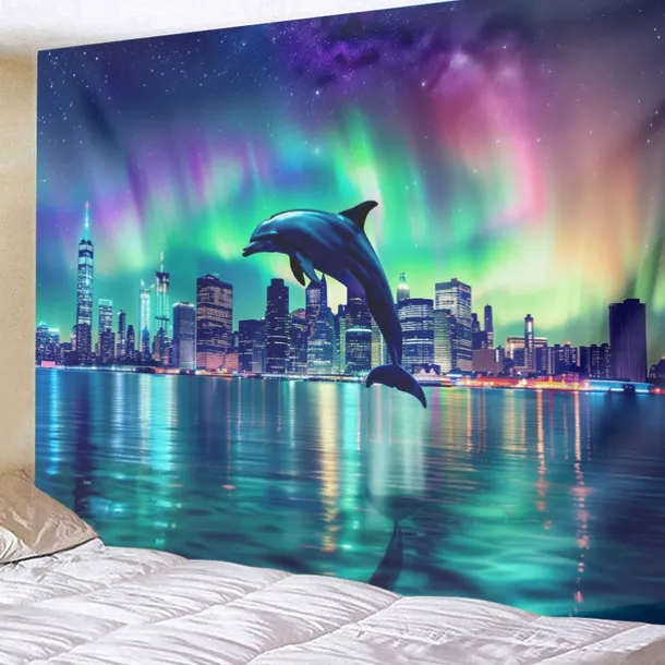 Aurora Northern Lights Hanging Tapestry Wall Art Large Tapestry Mural Decor Photograph Backdrop Blanket Curtain Home Bedroom Living Room Decoration