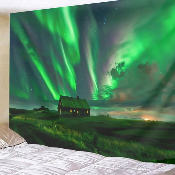Aurora Northern Lights Hanging Tapestry Wall Art Large Tapestry Mural Decor Photograph Backdrop Blanket Curtain Home Bedroom Living Room Decoration