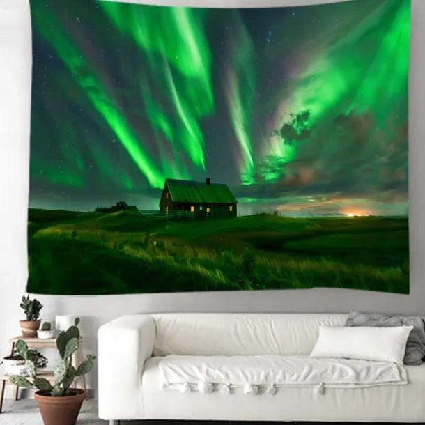 Aurora Northern Lights Hanging Tapestry Wall Art Large Tapestry Mural Decor Photograph Backdrop Blanket Curtain Home Bedroom Living Room Decoration