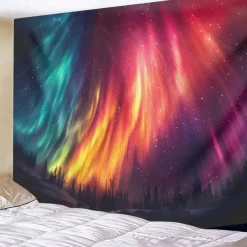 Aurora Northern Lights Hanging Tapestry Wall Art Large Tapestry Mural Decor Photograph Backdrop Blanket Curtain Home Bedroom Living Room Decoration