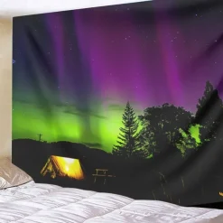 Aurora Northern Lights Hanging Tapestry Wall Art Large Tapestry Mural Decor Photograph Backdrop Blanket Curtain Home Bedroom Living Room Decoration