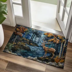 Autumn Quilt Forest Deer Doormat Kitchen Mat Floor Mat Non-Slip Area Rug Oil Proof Rug Indoor Outdoor Mat Bedroom Decor Bathroom Mat Entrance Rug