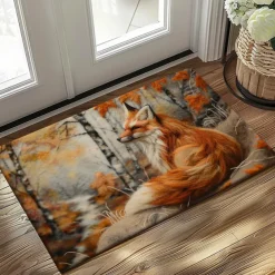Autumn Quilt Fox Doormat Kitchen Mat Floor Mat Non-Slip Area Rug Oil Proof Rug Indoor Outdoor Mat Bedroom Decor Bathroom Mat Entrance Rug