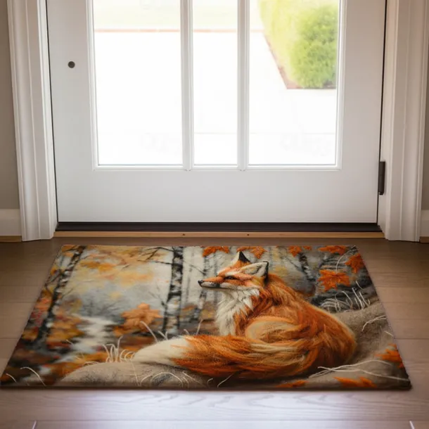 Autumn Quilt Fox Doormat Kitchen Mat Floor Mat Non-Slip Area Rug Oil Proof Rug Indoor Outdoor Mat Bedroom Decor Bathroom Mat Entrance Rug