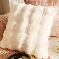 Autumn Winter Red Textured Decorative Toss Pillows Cover 1PC Exotic Soft Square Couch Cushion Case Pillowcase for Bedroom Livingroom Sofa Chair