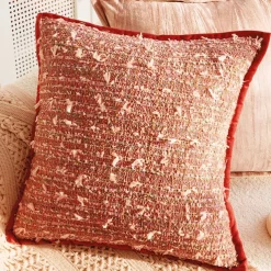 Autumn Winter Red Textured Decorative Toss Pillows Cover 1PC Exotic Soft Square Couch Cushion Case Pillowcase for Bedroom Livingroom Sofa Chair