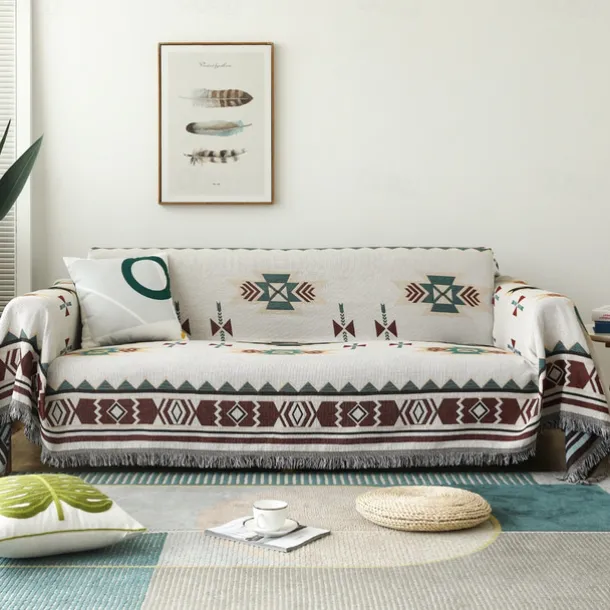 Aztec Sofa Cover Sofa Blanket Geometric Print Couch Cover Couch Protector Sofa Throw Cover Washable for Armchair/Loveseat/3 Seater/4 Seater/L Shape Sofa