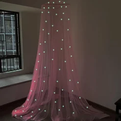 Baby Bed Curtain Canopy Round Crib Tent Hung Dome Curtain Net Bed Canopy