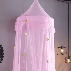 Baby Bed Curtain Canopy Round Crib Tent Hung Dome Curtain Net Bed Canopy