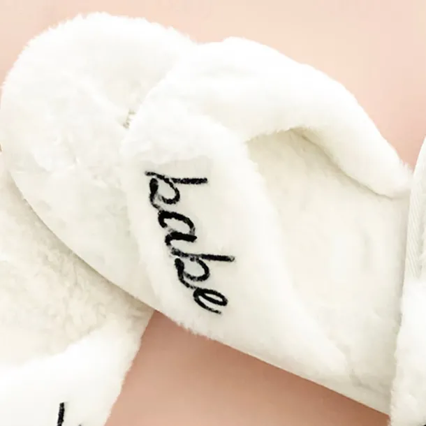 Bachelorette Party Fuzzy Flip-Flops for Bride and Bridesmaids - Ideal for Hotel Stay, Travel, Home Use, Bachelorette Parties, and Weddings