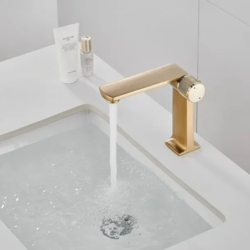 Basin Sink Mixer Taps, Bathroom Sink Faucet Single Handle One Hole Deck Mounted Vessel Water Tap with Hot and Cold Hose