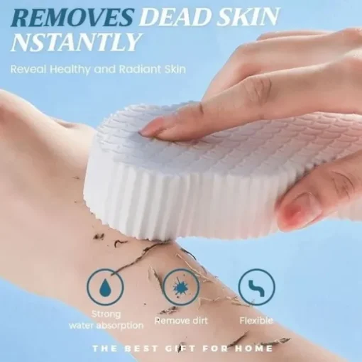 Bath Body Shower Sponge Scrub with Self-adhesive Hook Spa Scrub Exfoliator Dead Skin Remover for Adults Children Elasticity Reusable Shower Brush Skin Cleaner