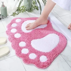 Bath Mat Non-slip Bathroom Rugs Mats Water Absorbent Non-Slip Mat Used in Bathroom, Shower, Room, Etc.Soft Flocking Bath Mat Machine Washable Bath Mat Bathroom Mat