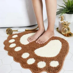 Bath Mat Non-slip Bathroom Rugs Mats Water Absorbent Non-Slip Mat Used in Bathroom, Shower, Room, Etc.Soft Flocking Bath Mat Machine Washable Bath Mat Bathroom Mat