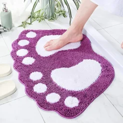 Bath Mat Non-slip Bathroom Rugs Mats Water Absorbent Non-Slip Mat Used in Bathroom, Shower, Room, Etc.Soft Flocking Bath Mat Machine Washable Bath Mat Bathroom Mat