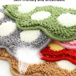 Bath Mat Non-slip Bathroom Rugs Mats Water Absorbent Non-Slip Mat Used in Bathroom, Shower, Room, Etc.Soft Flocking Bath Mat Machine Washable Bath Mat Bathroom Mat