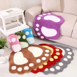 Bath Mat Non-slip Bathroom Rugs Mats Water Absorbent Non-Slip Mat Used in Bathroom, Shower, Room, Etc.Soft Flocking Bath Mat Machine Washable Bath Mat Bathroom Mat