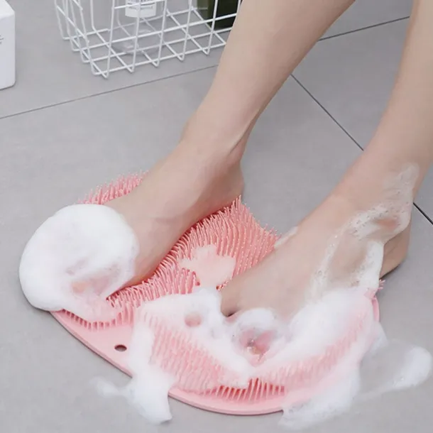 Bath Mat Non-slip Remove Dead Skin Lazy People Rub Back Artifact Silicone Shower Foot Scrubber Back Brush Bathroom Massager Clean