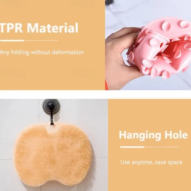 Bath Mat Non-slip Remove Dead Skin Lazy People Rub Back Artifact Silicone Shower Foot Scrubber Back Brush Bathroom Massager Clean