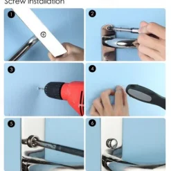 Bath Towel Bars Wall 45/60cm, 3-Tier Mounted Towel RackStainless Steel Towel Bar Storage Shelf for Bathroom Towel Holder Towel Rail Towel Hanger