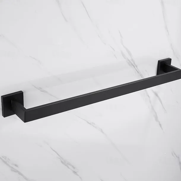 Bath Towel Bar,SUS304 Stainless Steel Towel Rack for Bathroom,Bathroom Accessories Towel Rod Heavy Duty Wall Mounted Towel Holder (Matte Black)