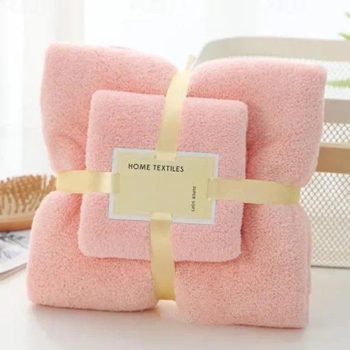 Bath Towels Set for Bathroom,Thick,Soft&Absorbent Fleece Bath Towels,1PC Bath Towel&1PC Hand Towel,Microfiber Quick Dry Bath Towel,Multipurpose Bath Sheets Towels for Bath, Gym and Spa