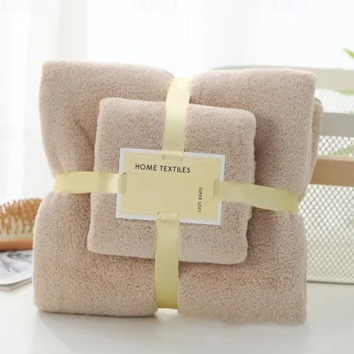 Bath Towels Set for Bathroom,Thick,Soft&Absorbent Fleece Bath Towels,1PC Bath Towel&1PC Hand Towel,Microfiber Quick Dry Bath Towel,Multipurpose Bath Sheets Towels for Bath, Gym and Spa