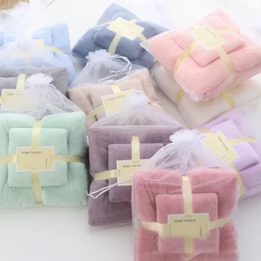 Bath Towels Set for Bathroom,Thick,Soft&Absorbent Fleece Bath Towels,1PC Bath Towel&1PC Hand Towel,Microfiber Quick Dry Bath Towel,Multipurpose Bath Sheets Towels for Bath, Gym and Spa