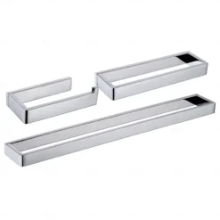 Bathroom Accessory Set 304 Stainless Steel 3-Piece Towel Rack, Towel Ring, Toilet Paper Rack,Bright Silvery