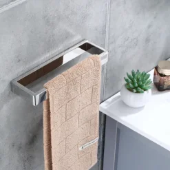 Bathroom Accessory Set 304 Stainless Steel 3-Piece Towel Rack, Towel Ring, Toilet Paper Rack,Bright Silvery