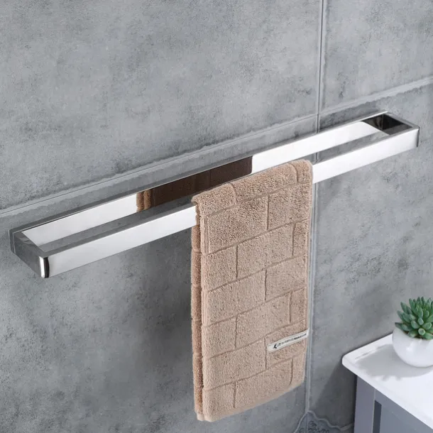 Bathroom Accessory Set 304 Stainless Steel 3-Piece Towel Rack Towel Ring Toilet Paper RackBright Silvery