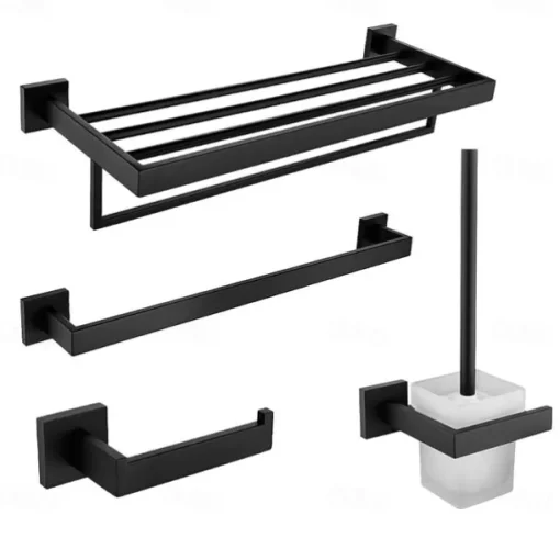 Bathroom Accessory Set / Toilet Paper Holder / Toilet Brush Holder New Design / Creative Contemporary / Traditional Glasses / Stainless Steel / Metal 4pcs - Bathroom Wall Mounted
