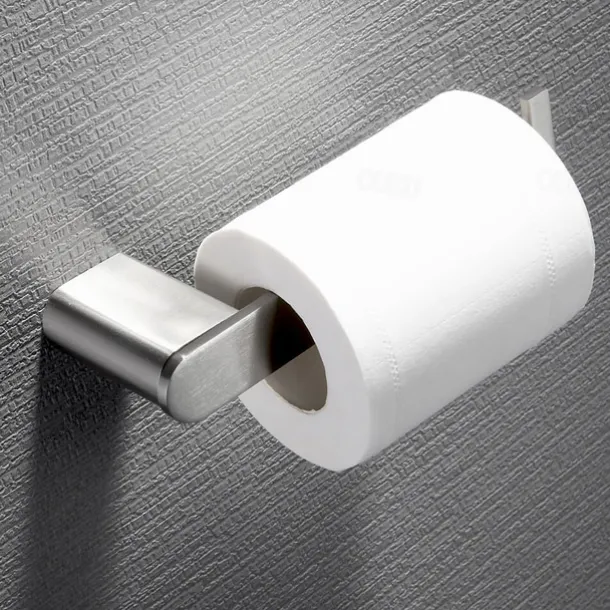 Bathroom Accessory Set Brushed Stainless Steel Include Robe Hook, Towel Bar, Toilet Paper Holder with Mobile Phone Storage Shelf, Towel Holder and Roll Paper Shelf 1or3pcs