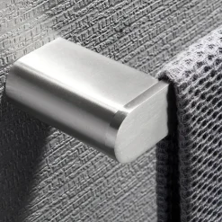 Bathroom Accessory Set Brushed Stainless Steel Include Robe Hook, Towel Bar, Toilet Paper Holder with Mobile Phone Storage Shelf, Towel Holder and Roll Paper Shelf 1or3pcs