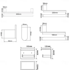 Bathroom Accessory Set Brushed Stainless Steel Include Robe Hook, Towel Bar, Toilet Paper Holder with Mobile Phone Storage Shelf, Towel Holder and Roll Paper Shelf 1or3pcs