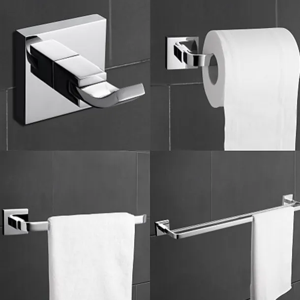 Bathroom Accessory Set Contemporary Brass 4pcs - Hotel bath Toilet Paper Holders / Robe Hook / tower bar Wall Mounted